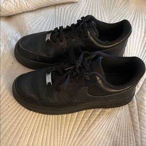 Nike Black Athletic Shoes with Leather Upper